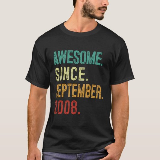 T-shirt 15E Anniversaire Awesome Depuis Septembre 2008 15  (Devant)
