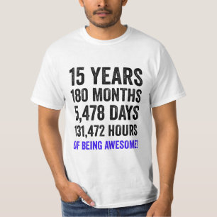 T-shirt 15e anniversaire // Compte à rebours pour l’ann