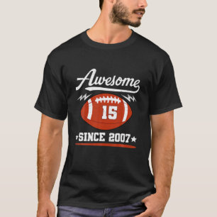 T-shirt 15E Anniversaire De Football Amant Don 15 Ans Vin