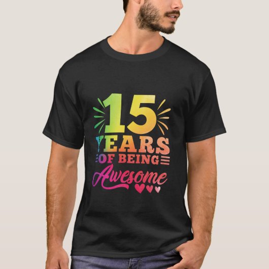 T-shirt 15e anniversaire Tie Dye 15 ans 15 ans fille année (Devant)