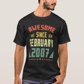 T-shirt 15E Cadeau Anniversaire 15 Ans Awesome Depuis Févr