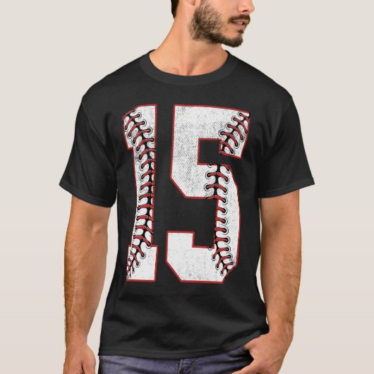 T-shirt 15e fête d'anniversaire Quinze 15 ans de baseball  (Devant)