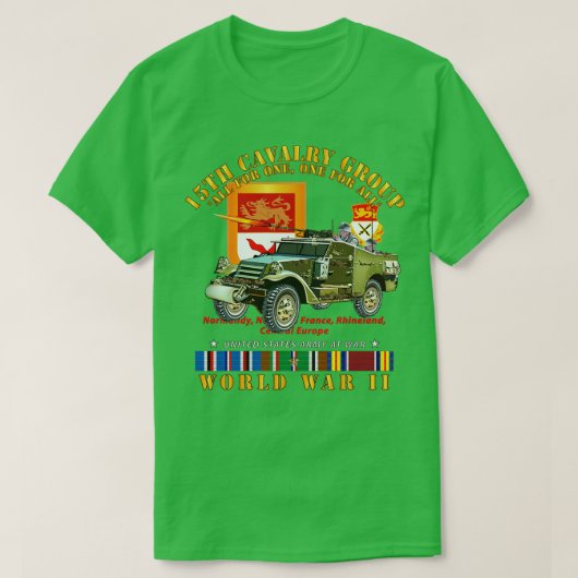 T-shirt 15e Groupe de cavalerie Un pour tous w Scouts blin (Design devant)
