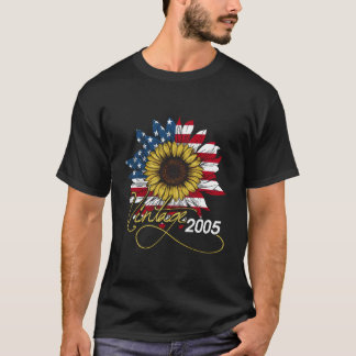 T-shirt 15Th Born In 2005 American Flag