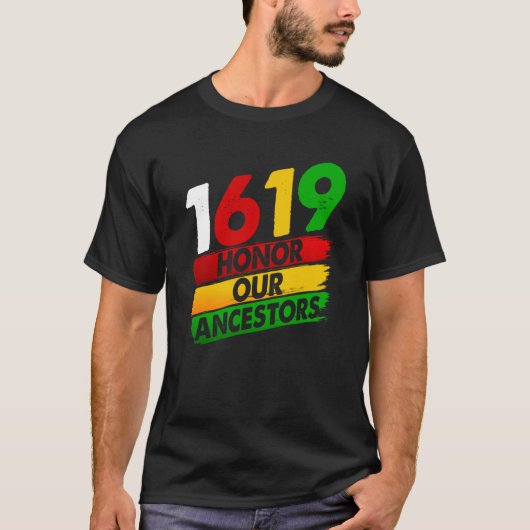 T-shirt 1619 Nos ancêtres African American Pride Black Hi (Devant)