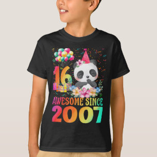 T-shirt 16 ans 16e anniversaire Panda Unicorn Girl Part
