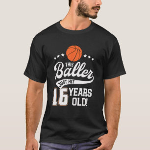 T-shirt 16 ans Basketball Anniversaire Fête Ce Baller