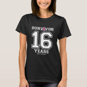 T-shirt 16 Ans Cancer Du Sein Cadeaux Survivants Pour Femm