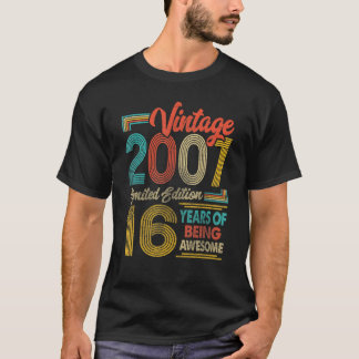 T-shirt 16 ans Vintage 2007 16e anniversaire