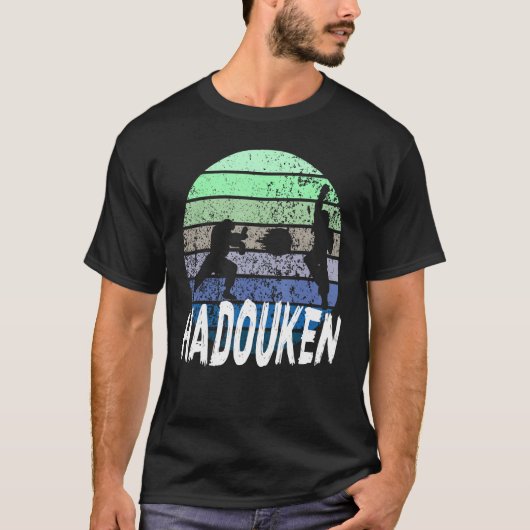 T-shirt 16 bit Retro HADOUKEN Fighter 4 (Devant)