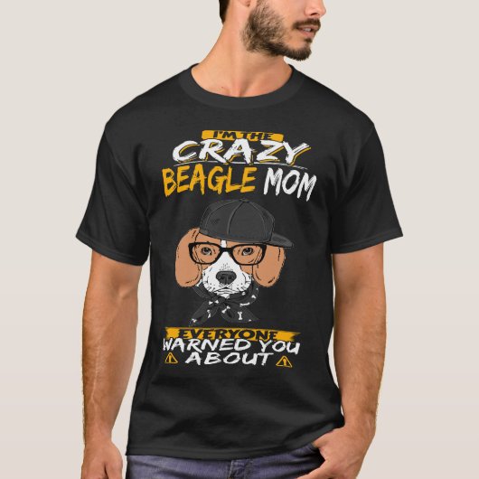 T-shirt 16 Je suis la mère Beagle folle (Devant)