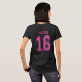 T-shirt 16 seize varsity numéro (Dos entier)