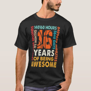 T-shirt 16e anniversaire 16 ans 192 mois basket-ball B