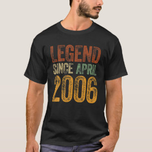 T-shirt 16E Anniversaire Avril Né 16 Ans Légende Depuis 20