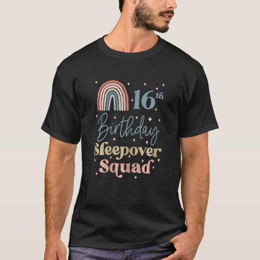 T-shirt 16e anniversaire Boho Rainbow Sleepover Squad Paja (Devant)