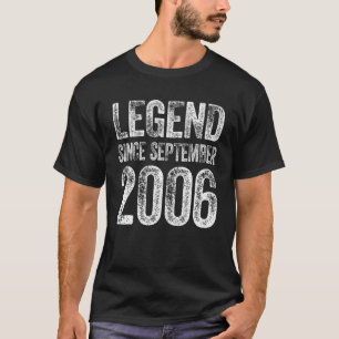 T-shirt 16E Anniversaire Fin Septembre Né 16 Ans Légende S