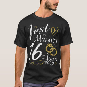 T-shirt 16e anniversaire Mariage. Marié 16 ans