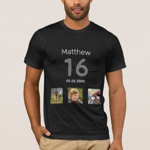 T-shirt 16e anniversaire photo personnalisée monogramme ga
