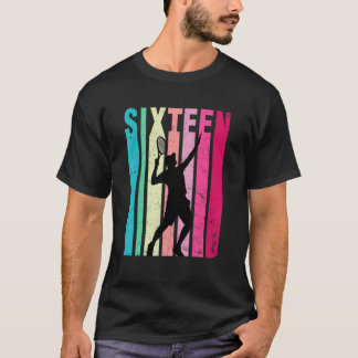 T-shirt 16e anniversaire Retro Tennis Boys Filles 16 ans