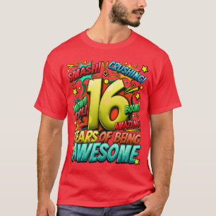 T-shirt 16e Anniversaire Style de Bande Dessinée Incroyabl