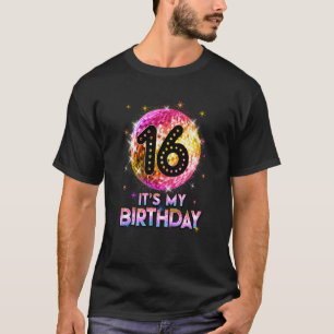 T-shirt 16e Anniversaire Tenue Pour Filles 1970s Retro Bal