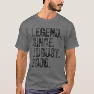 T-shirt 16e Birthday August Born 16 Years Legend Since 20