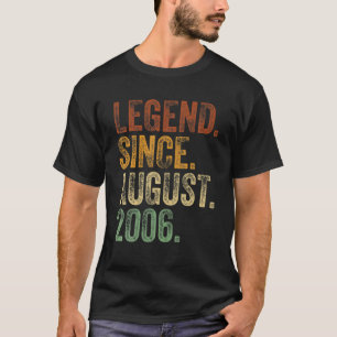 T-shirt 16e Birthday August Born 16 Years Legend Since 20