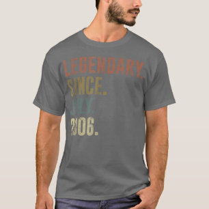 T-shirt 16e Birthday Vintage Legendary Since July 2006