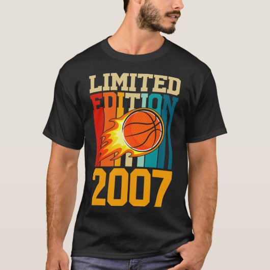 T-shirt 16th Birthday Basketball Limited Edition 2007 Fun (Devant)