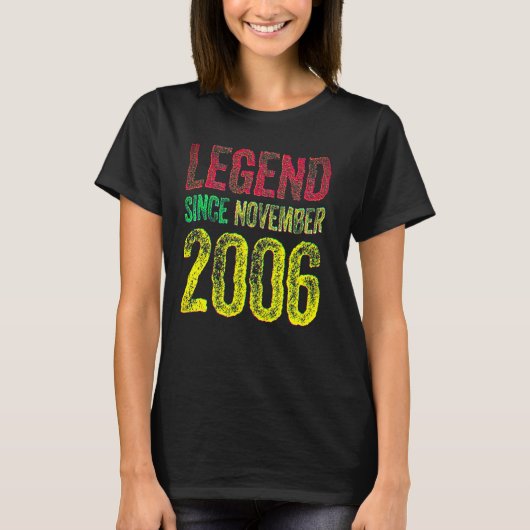 T-shirt 16th Birthday November Born 16 Years Legend Since (Devant)