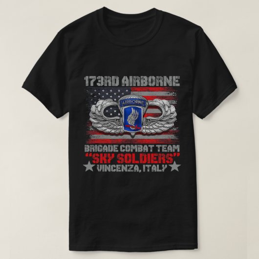 T-shirt 173e brigade aéroportée Équipe de combat Drapeau a (Design devant)