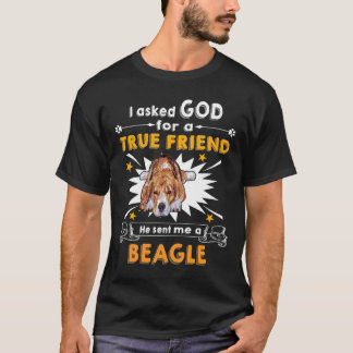 T-shirt 174 Demandé à Dieu - Véritable Ami - Un Beagle