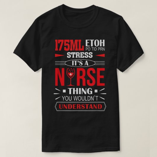 T-shirt 175ml Etoh Po Tid Prn Stress C'est une tâche infir (Design devant)