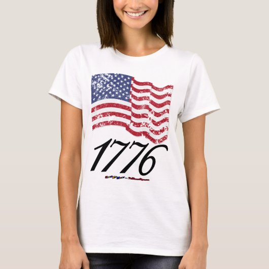 T-shirt 1776 a affligé le drapeau américain (Devant)