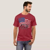 T-shirt 1776 a affligé le drapeau américain (Devant entier)