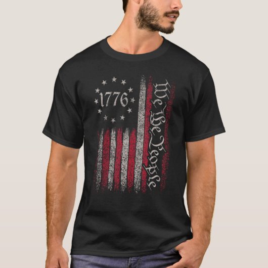 T-shirt 1776 Independence Day American Flag the People Con (Devant)