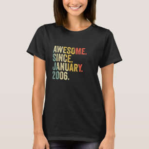 T-shirt 17 Ans 17 Anniversaire Awesome Depuis Janvier
