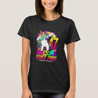 T-shirt 17 Ans 17 En Quarantaine Licorne Dabbing 17ème