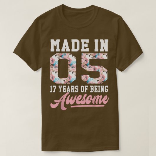 T-shirt 17 Ans 17e anniversaire Cadeau adolescentes Filles (Design devant)