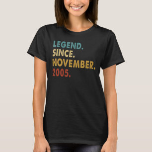 T-shirt 17 Ans 17e Anniversaire Légende depuis novembre