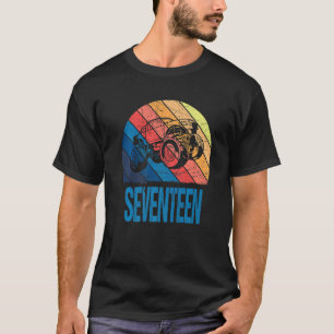 T-shirt 17 ans 17e anniversaire Monster Camion Garçons Fil
