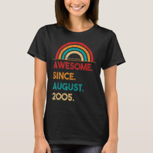 T-shirt 17 Ans Awesome Depuis Août 2005 17e Anniversaire