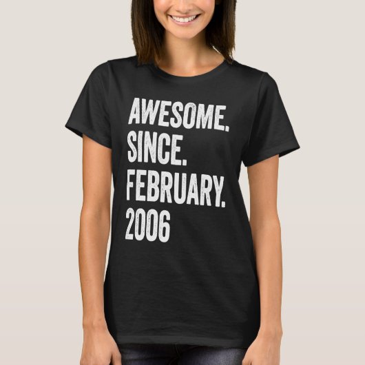 T-shirt 17 Ans Awesome Depuis Février 2006 17e Birt (Devant)