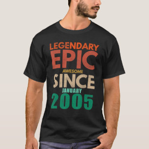 T-shirt 17 Ans Awesome Depuis Janvier 2005 17th Bir