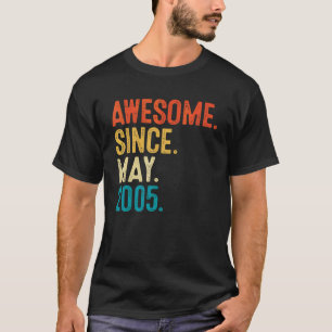 T-shirt 17 Ans Awesome Depuis Mai 2005 17e Anniversaire