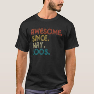 T-shirt 17 Ans Awesome depuis mai 2005 17e Anniversaire