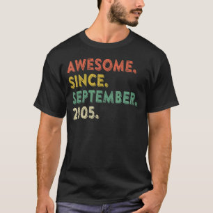 T-shirt 17 Ans Awesome Depuis Septembre 2005 17 8
