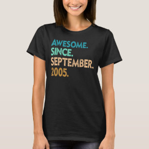 T-shirt 17 Ans Awesome Depuis Septembre 2005 17e 7