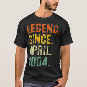 T-shirt 17 Ans Cadeaux Légende Depuis Avril 2004 17th Bi