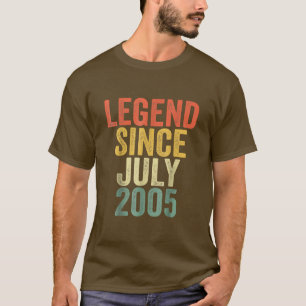 T-shirt 17 Ans Cadeaux Légende Depuis Juillet 2005 17th Bi